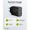 30 W USB-C PD GaN -kaksoispikalaturi, musta