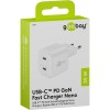 35 W USB-C PD GaN -kaksoispikalaturi, nano, valkoinen