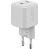 35 W USB-C PD GaN -kaksoispikalaturi, nano, valkoinen