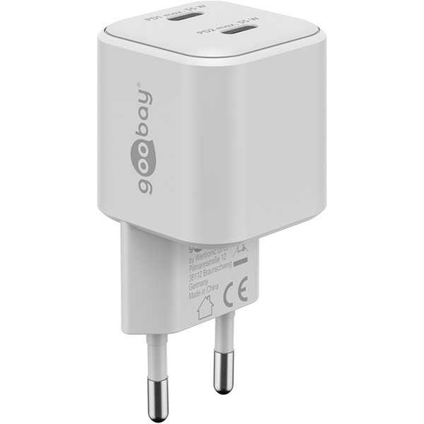 35 W USB-C PD GaN -kaksoispikalaturi, nano, valkoinen