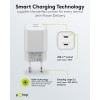 35 W USB-C PD GaN -kaksoispikalaturi, nano, valkoinen