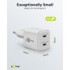 35 W USB-C PD GaN -kaksoispikalaturi, nano, valkoinen