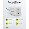 35 W USB-C PD GaN -kaksoispikalaturi, nano, valkoinen