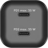 35 W USB-C PD GaN -kaksoispikalaturi, musta