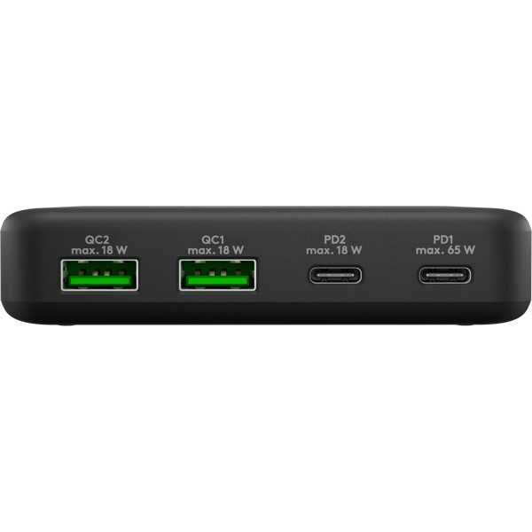 65 W USB-C PD GaN -moniporttipöytälaturi, musta