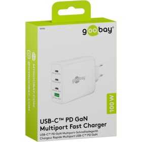 100 W USB-C PD GaN -moniporttipikalaturi, valkoinen