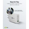 100 W USB-C PD GaN -moniporttipikalaturi, valkoinen