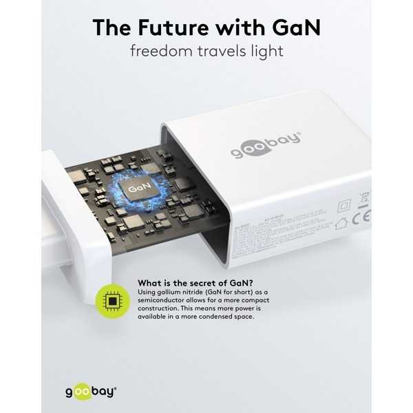 100 W USB-C PD GaN -moniporttipikalaturi, valkoinen