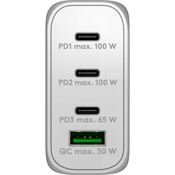 100 W USB-C PD GaN -moniporttipikalaturi, valkoinen