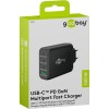 100 W USB-C PD GaN -moniporttipikalaturi, musta