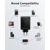100 W USB-C PD GaN -moniporttipikalaturi, musta