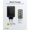 100 W USB-C PD GaN -moniporttipikalaturi, musta