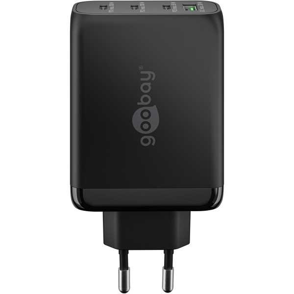 100 W USB-C PD GaN -moniporttipikalaturi, musta