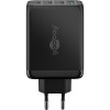100 W USB-C PD GaN -moniporttipikalaturi, musta