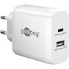 45 W USB-C PD GaN -kaksoispikalaturi, valkoinen
