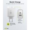 45 W USB-C PD GaN -kaksoispikalaturi, valkoinen