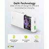 65 W USB-C PD GaN -kaksoispikalaturi 90° litteä valkoinen