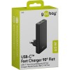 65 W USB-C PD GaN -kaksoispikalaturi 90° litteä musta