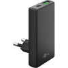 65 W USB-C PD GaN -kaksoispikalaturi 90° litteä musta