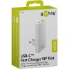 45 W USB-C PD GaN -kaksoispikalaturi 90° litteä valkoinen