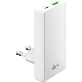 45 W USB-C PD GaN -kaksoispikalaturi 90° litteä valkoinen