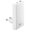 45 W USB-C PD GaN -kaksoispikalaturi 90° litteä valkoinen