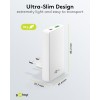 45 W USB-C PD GaN -kaksoispikalaturi 90° litteä valkoinen