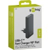 45 W USB-C PD GaN -kaksoispikalaturi 90° litteä musta