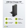 45 W USB-C PD GaN -kaksoispikalaturi 90° litteä musta