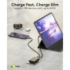45 W USB-C PD GaN -kaksoispikalaturi 90° litteä musta