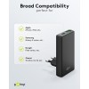 45 W USB-C PD GaN -kaksoispikalaturi 90° litteä musta