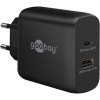 65 W USB-C PD GaN -kaksoispikalaturi, musta