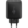 65 W USB-C PD GaN -kaksoispikalaturi, musta