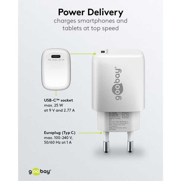 25 W USB-C PD GaN -pikalaturi, valkoinen