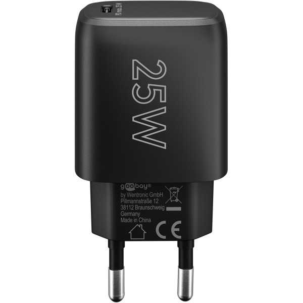 25 W USB-C PD GaN -pikalaturi, musta