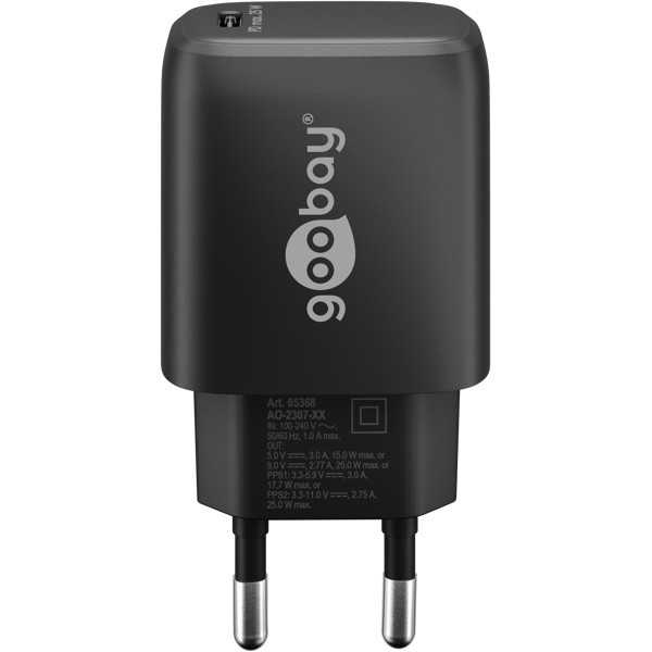 25 W USB-C PD GaN -pikalaturi, musta