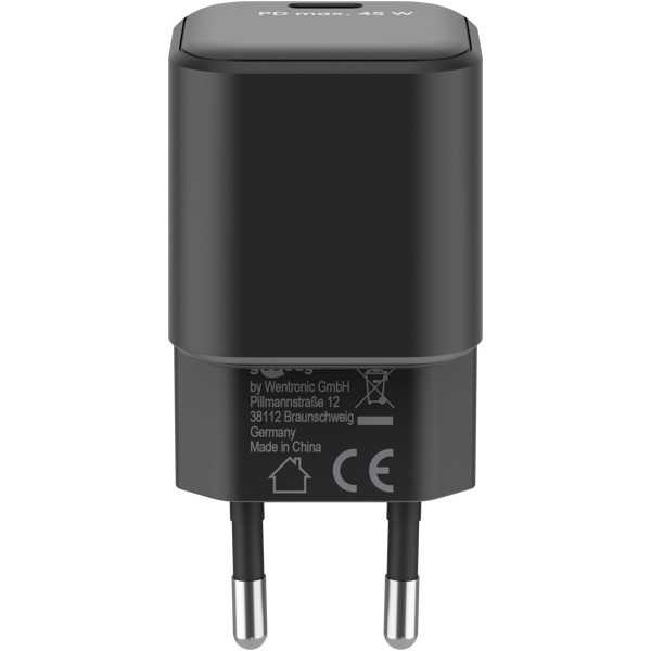 45 W USB-C PD GaN -pikalaturi Nano, musta