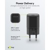 45 W USB-C PD GaN -pikalaturi Nano, musta