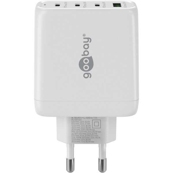 68 W USB-C PD GaN -moniporttipikalaturi, valkoinen