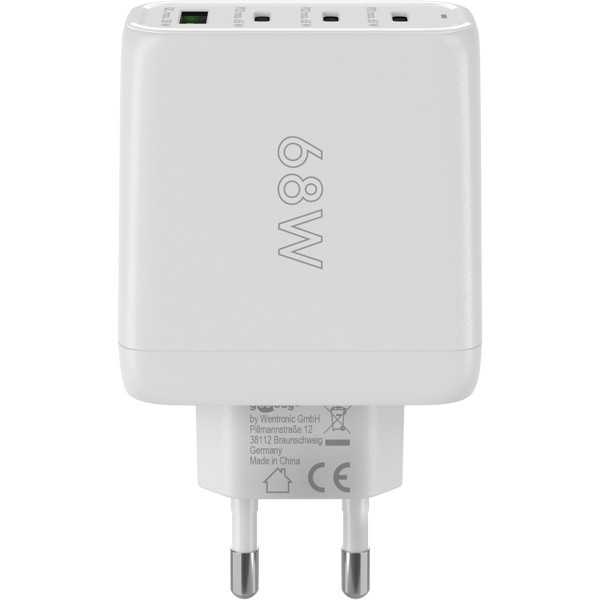68 W USB-C PD GaN -moniporttipikalaturi, valkoinen