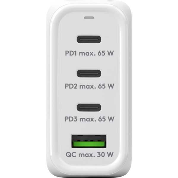 68 W USB-C PD GaN -moniporttipikalaturi, valkoinen