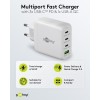 68 W USB-C PD GaN -moniporttipikalaturi, valkoinen
