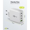 68 W USB-C PD GaN -moniporttipikalaturi, valkoinen