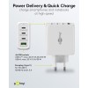 68 W USB-C PD GaN -moniporttipikalaturi, valkoinen