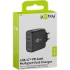68 W USB-C PD GaN -moniporttipikalaturi, musta