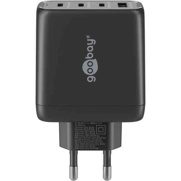 68 W USB-C PD GaN -moniporttipikalaturi, musta