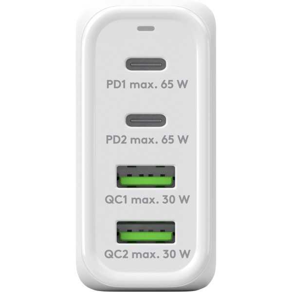68 W USB-C PD GaN -moniporttipikalaturi, valkoinen