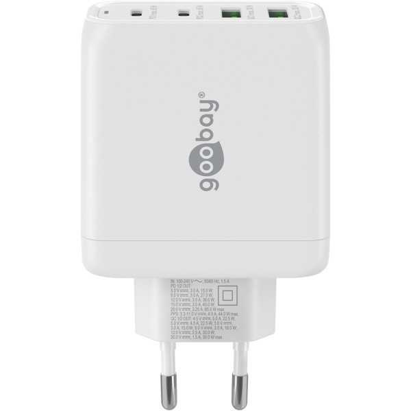 68 W USB-C PD GaN -moniporttipikalaturi, valkoinen