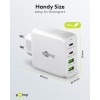 68 W USB-C PD GaN -moniporttipikalaturi, valkoinen