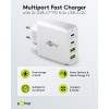 68 W USB-C PD GaN -moniporttipikalaturi, valkoinen
